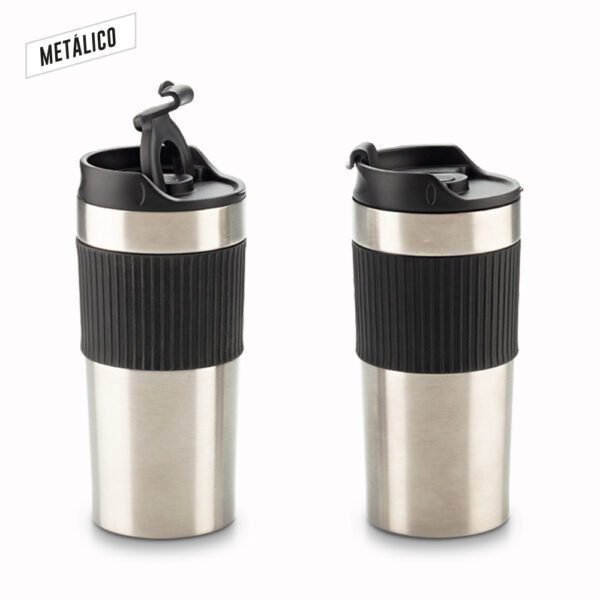 Mug Metálico con Prensa Francesa 450ml